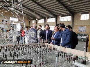 بازدید معاون سیاسی اجتماعی فرماندار شهرستان ملایر از نمایشگاه دست ساخته های دانشجویان رشته برق و مکانیک دانشکده فنی خوارزمی ملایر و افتتاح کارگاه تجهیزات پست و انتقال  3